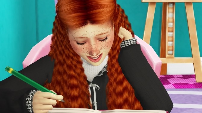 Sims 4 ANTO LUNA HAIR T+C at REDHEADSIMS