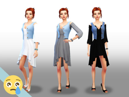 Laundry Day Dress Recolours Neutrals by cryiingemoji at TSR