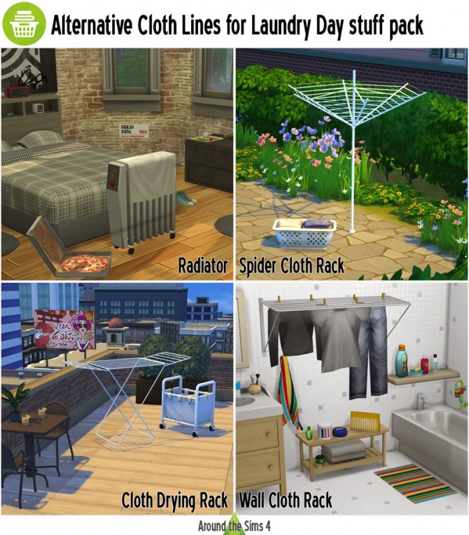 Sims 4 Drying cloth racks at Around the Sims 4