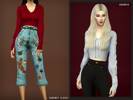 Runaway Blouse at Heavendy-cc » Sims 4 Updates