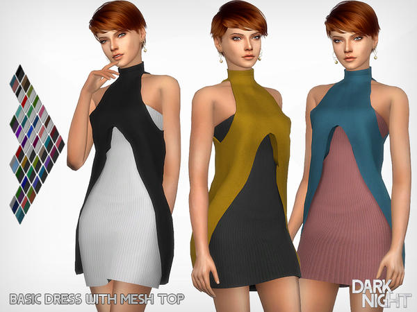 Sims 4 Basic Dress with Mesh Top by DarkNighTt at TSR