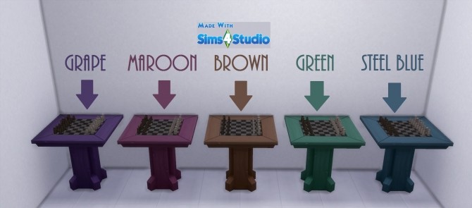 Sims 4 The Chessmaster SET 12 Colours by wendy35pearly at Mod The Sims