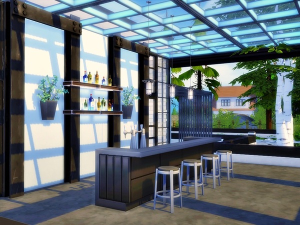 Sims 4 Terry modern home by marychabb at TSR