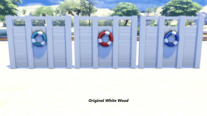 Sims 4 Beach Privacy Fence Unlocked and Recolored by Snowhaze at Mod The Sims