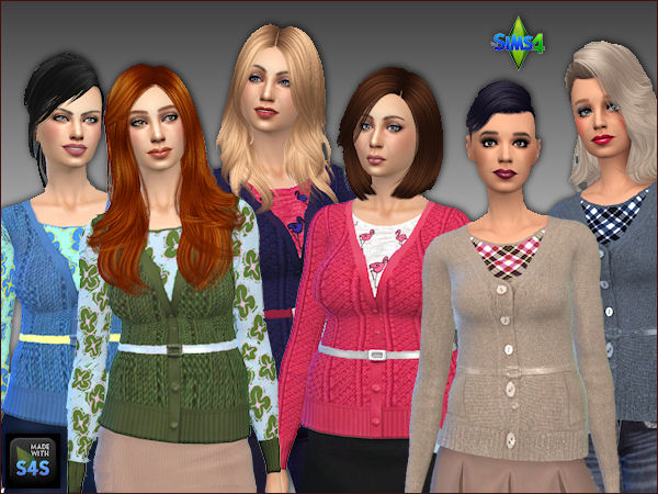 Sims 4 4 knit jackets and 2 knit vests with shirts at Arte Della Vita