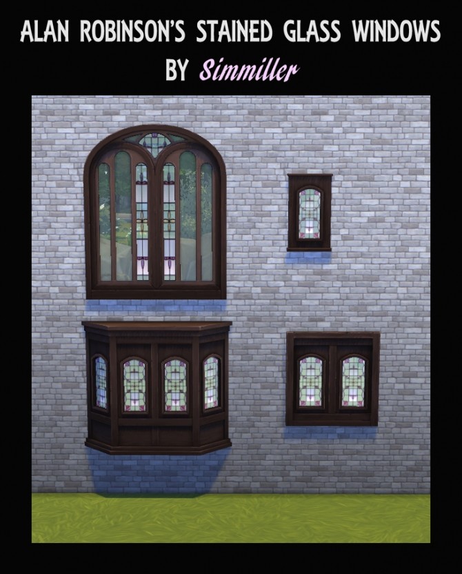 Sims 4 Alan Robinsons Stained Glass Windows by Simmiller at Mod The Sims