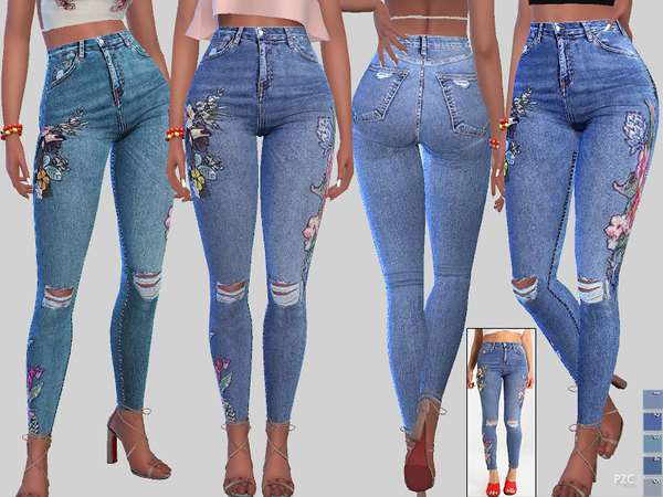 Sims 4 Tucan Skinny Fit Jeans by Pinkzombiecupcakes at TSR