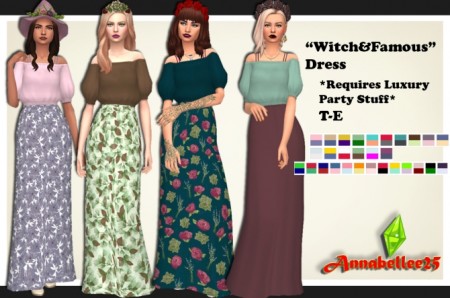 Witch & Famous Dress by Annabellee25 at SimsWorkshop