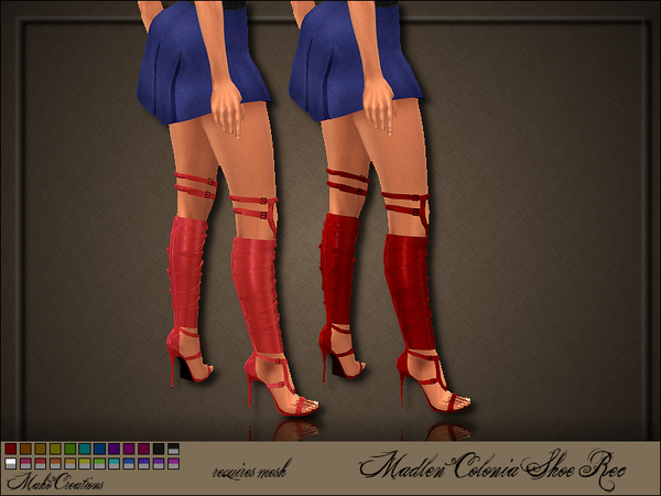 Sims 4 Madlen Colonia Shoe Recolor by MahoCreations at TSR