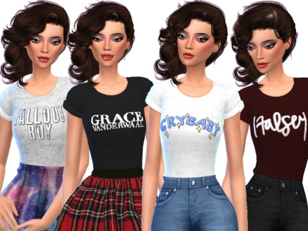 Band Tee-Shirts Pack Six by Wicked_Kittie at TSR » Sims 4 Updates