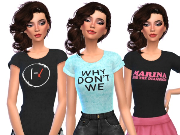 Sims 4 Band Tee Shirts Pack Six by Wicked Kittie at TSR
