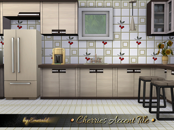 Sims 4 Cherries Accent Tile by emerald at TSR