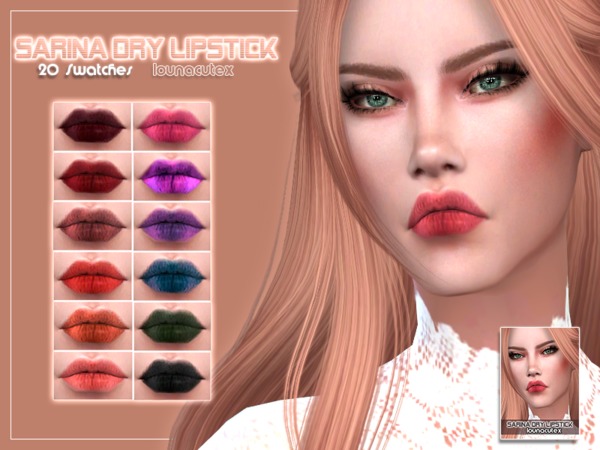 Sims 4 Sarina Dry Lipstick by Louna at TSR