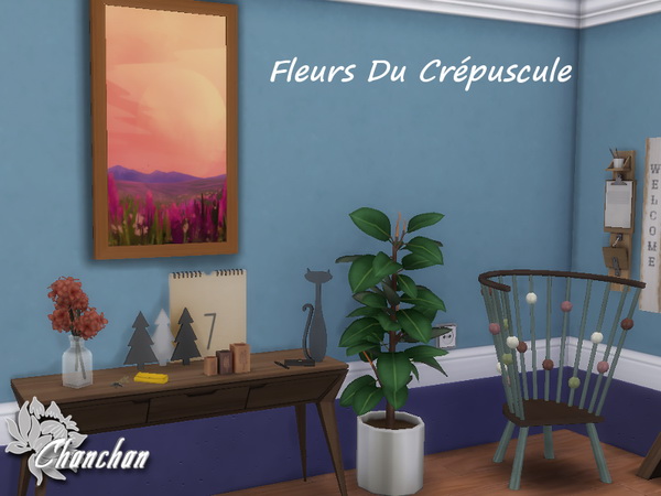 Sims 4 Twilight Flowers paintings by Maman Gateau at Sims Artists