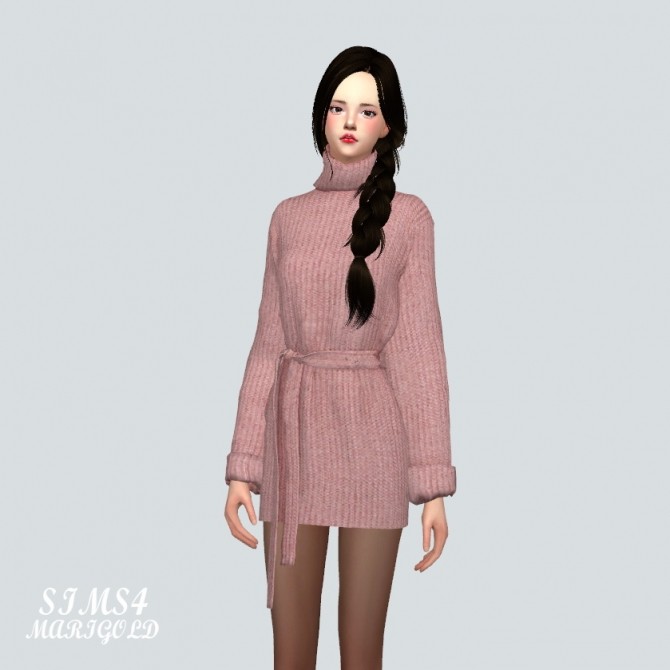 Sims 4 Turtleneck Mini Dress at Marigold