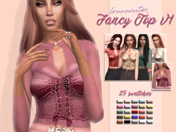 Sims 4 Fancy Top by Louna at TSR
