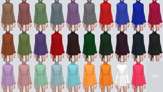 Sims 4 Turtleneck Mini Dress at Marigold
