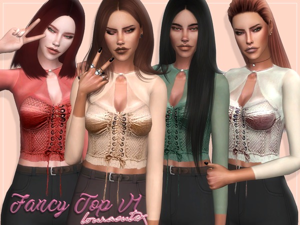 Sims 4 Fancy Top by Louna at TSR