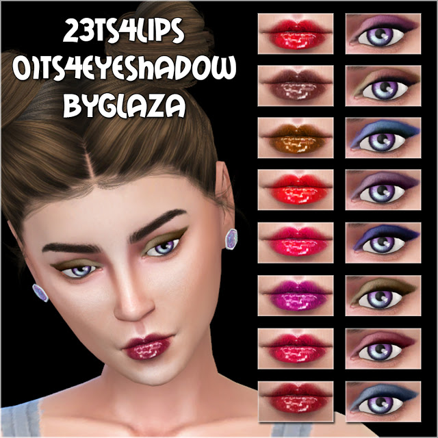 Sims 4 Lips #23 & eyeshadow #01 at All by Glaza