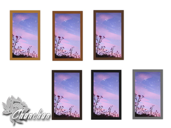 Sims 4 Twilight Flowers paintings by Maman Gateau at Sims Artists