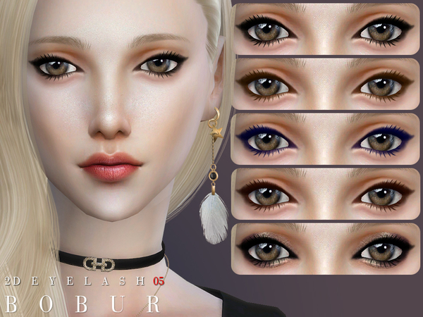 Sims 4 2D Eyelash 05 by Bobur3 at TSR