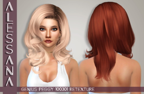 Sims 4 Genius Peggy 100301 Hair Retexture at Alessana Sims