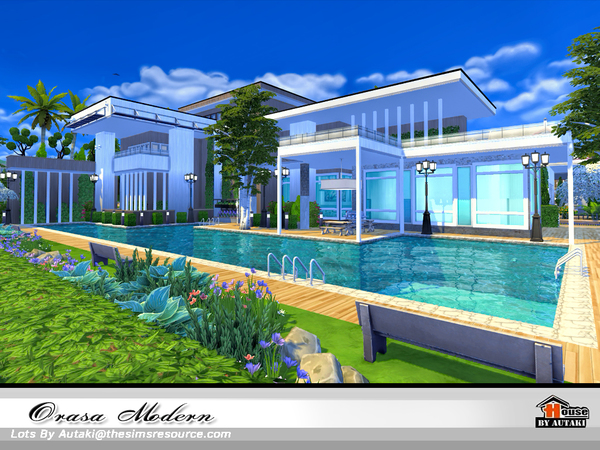 Sims 4 Orasa Modern House NoCC by autaki at TSR