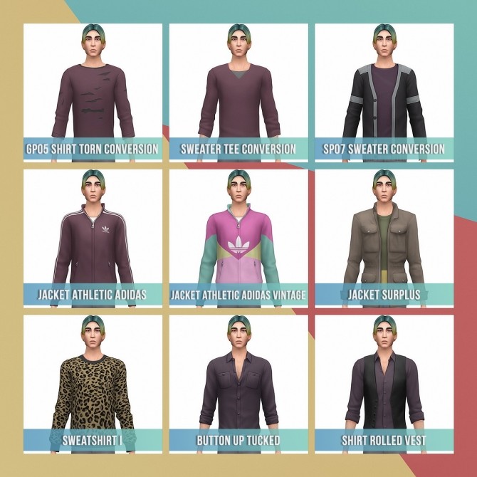 Sims 4 Male Clothing Pack January 2018 27 items at Busted Pixels