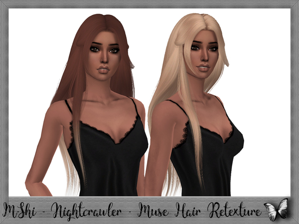 Sims 4 M Shi Nightcrawler Muse Hair Retexture by mikerashi at TSR