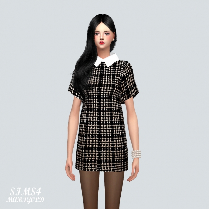 H-Line Dress at Marigold » Sims 4 Updates