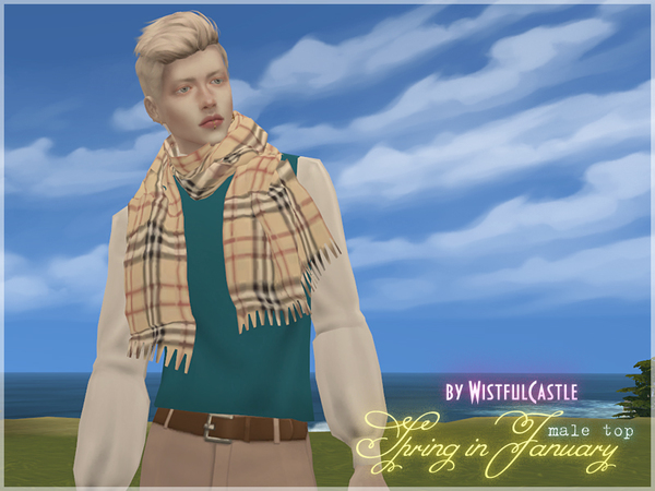 Sims 4 Spring in January male top by WistfulCastle at TSR