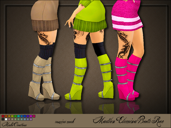 Sims 4 Madlen Elumina Boots Recolor by MahoCreations at TSR