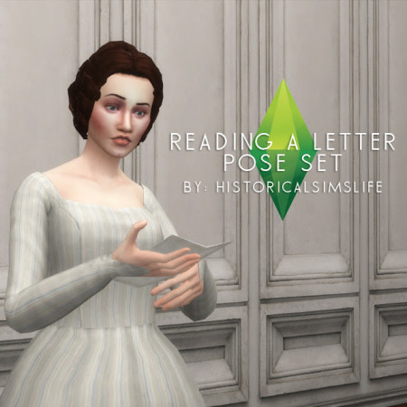 Reading a Letter Pose Set at Historical Sims Life