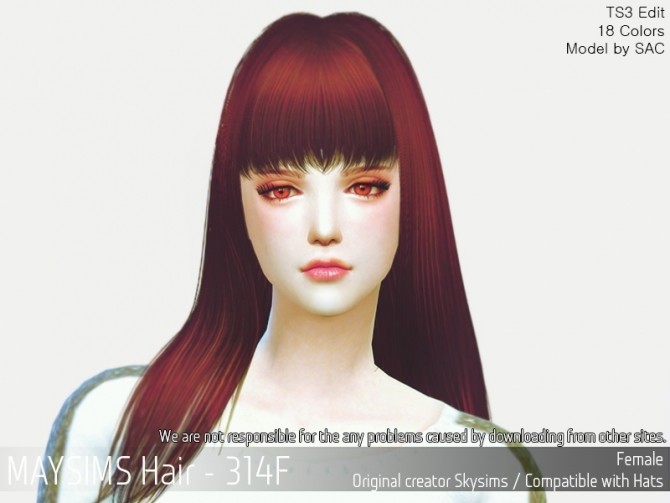 Sims 4 Hair 314F (Skysims) at May Sims
