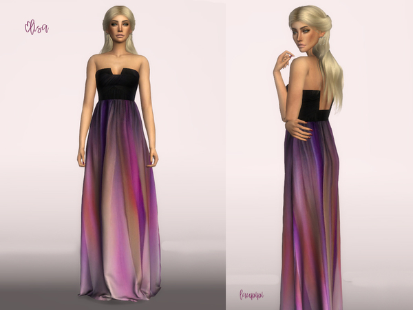 Sims 4 Elisa dress by laupipi at TSR