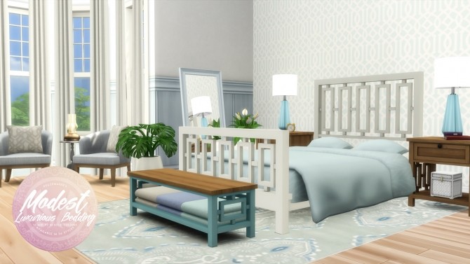Sims 4 Modest Luxurious Bedding V1 & V2 at Simsational Designs