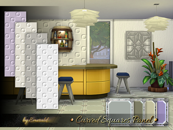 Sims 4 Curved Squares Panel by emerald at TSR