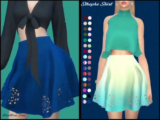 Sims 4 Sthephe Skirt by Liseth Barquero at BlueRose Sims