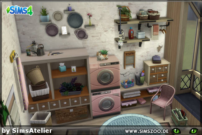 Sims 4 Small laundry room by SimsAtelier at Blacky’s Sims Zoo