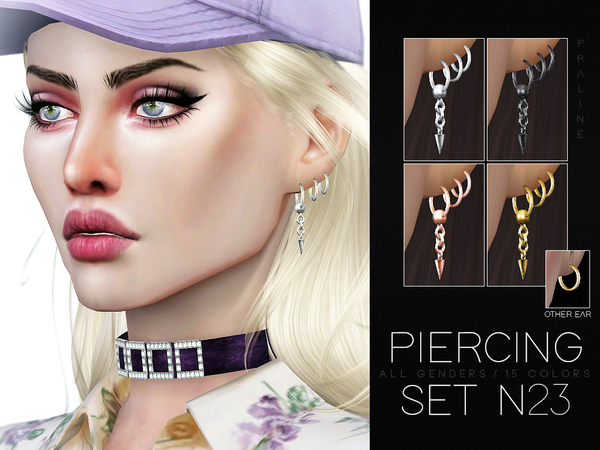 Sims 4 Piercing Set N23 by Pralinesims at TSR