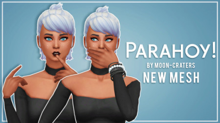 Recolours of Moon-Craters’ Parahoy hair by thalabee at SimsWorkshop