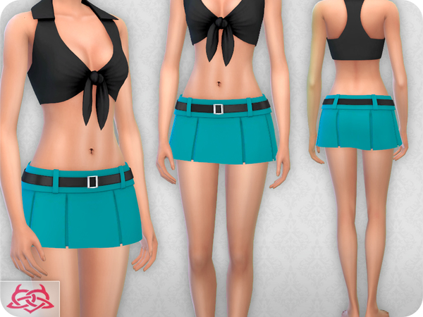 Sims 4 Mini Pleated 2 skirt RECOLOR 2 by Colores Urbanos at TSR