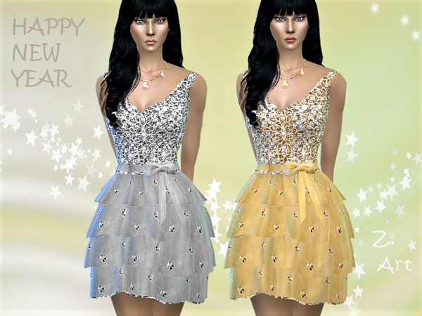 Sims 4 PartyZ 04 sparkling dress by Zuckerschnute20 at TSR