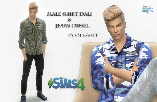 Sims 4 Male shirt and jeans at OleSims