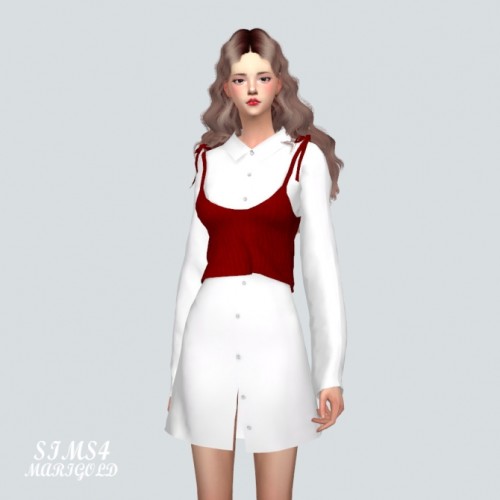 Long Shirt With Bustier at Marigold » Sims 4 Updates