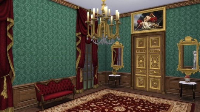 Sims 4 Wall with Rectangular Wainscot from TS3 by TheJim07 at Mod The Sims