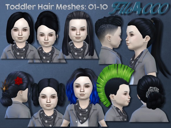 Sims 4 Toddler Hair Meshes 01 10 by filo4000 at TSR