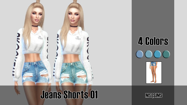 Sims 4 Denim shorts 01 at MSQ Sims