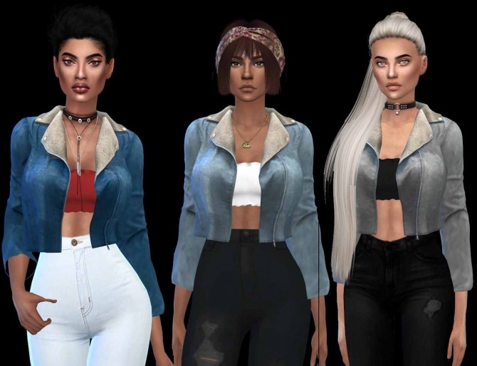 Sims 4 Jean Jacket Outfit (P) at Leo Sims