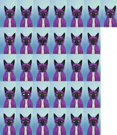 30 non default colors for cat’s eyes by Valentina Karlova at Mod The Sims